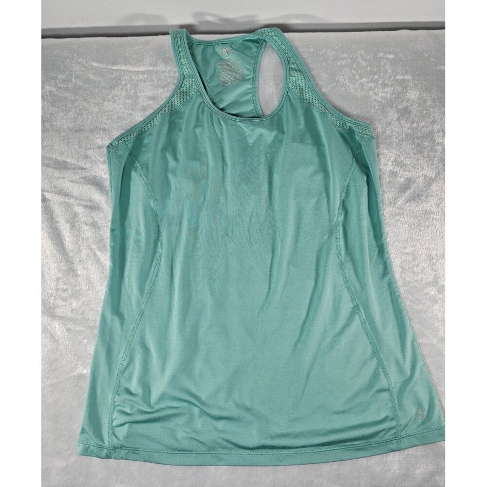 Danskin Now Sport Fitted Racerback Tank Top-Teal-SZ XL 16/18